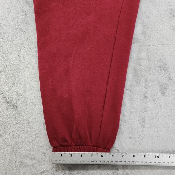 Fleece Factory Pants Mens L Red Pull On Jogger Pockets Casual Athleisure Lounge - Picture 8 of 9